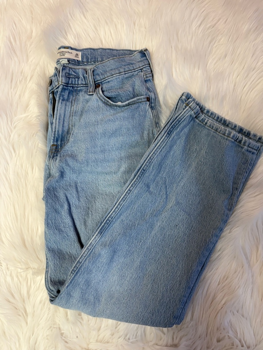 Abercrombie & Fitch Light Blue Straight-Leg Women's Jeans